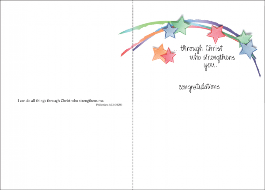 Star and Hat Scripture Graduation Card G406C extra