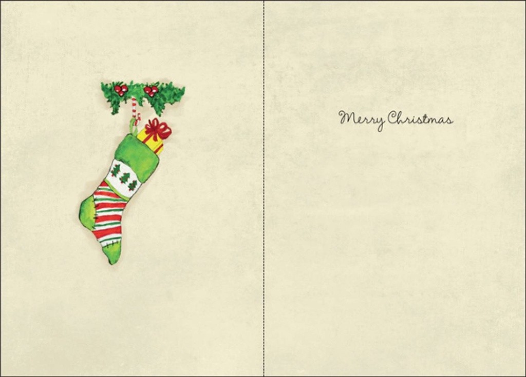 Santa Quilt Christmas Card, Box of Cards extra