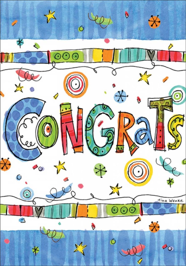 Colorful Congrats Card-CU429 extra