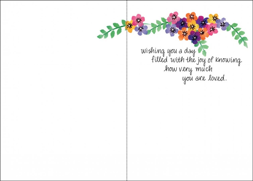Pansies Birthday Card-B124 extra
