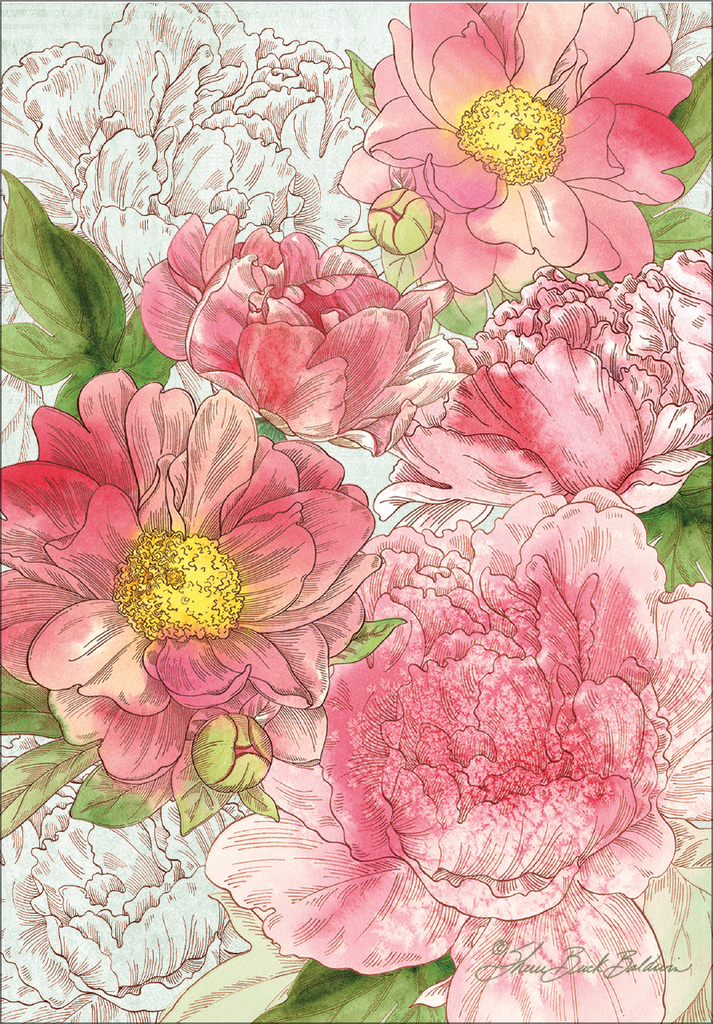 Peonies Friendship Card - GU444 extra