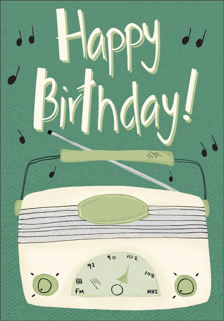 Vintage Radio Birthday Card extra