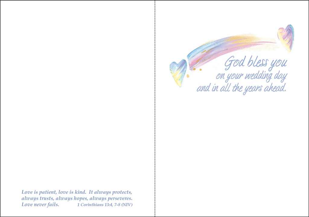 WD422C - Love Never Fails Wedding Card extra