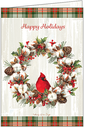 Cotton Wreath with Cardinal Christmas, Box of Cards