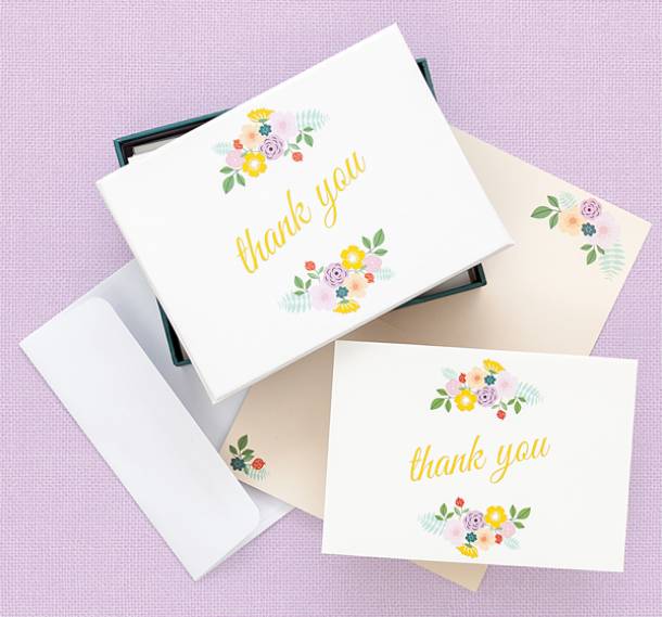 Floral Thank You Boxed Note Cards-FNC90110