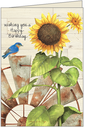 Sunflower Windmill Birthday Card
