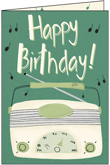 Vintage Radio Birthday Card