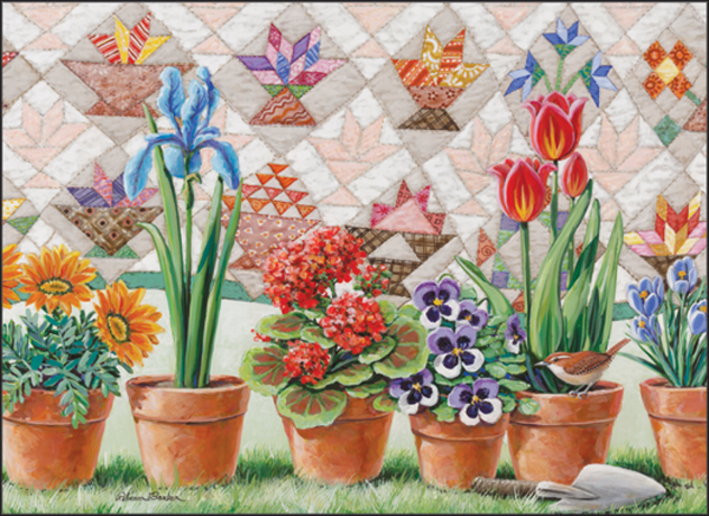 N-Flower Pot Blank Note Cards-RB53