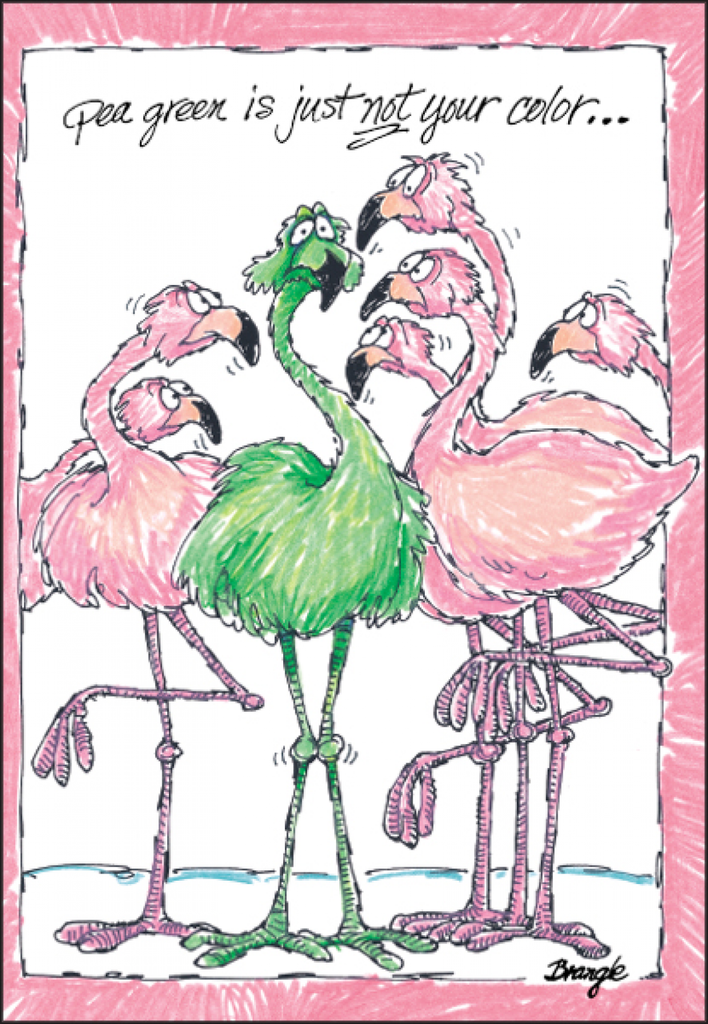 Green Flamingo Get Well Soon Card-GW7503