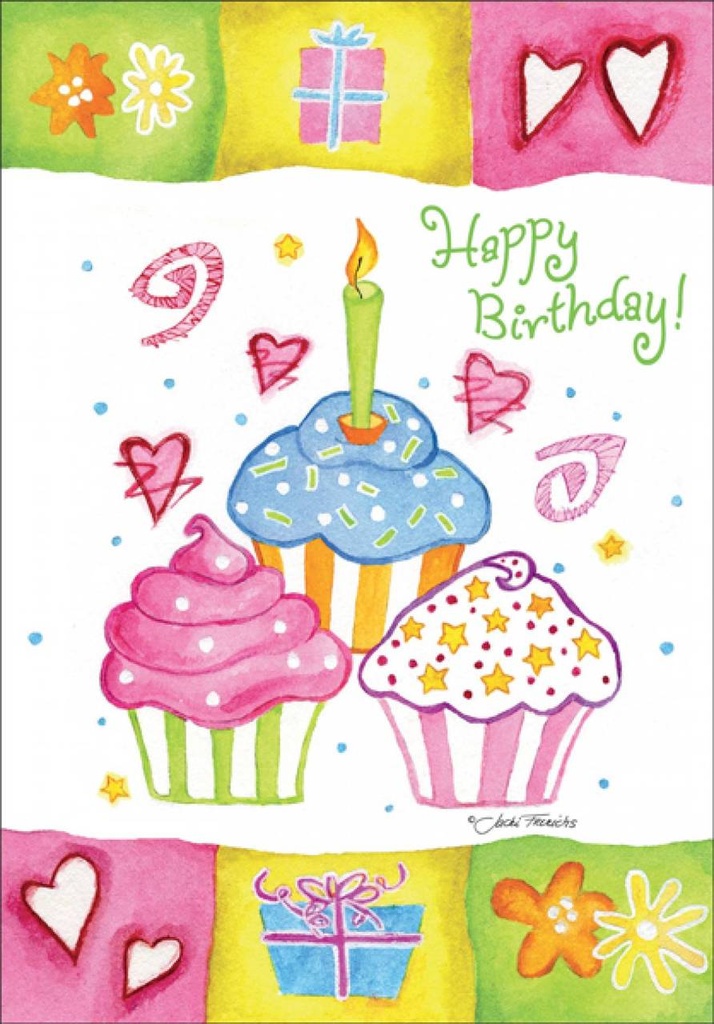 Cupcake Birthday Greeting Card-BJ102