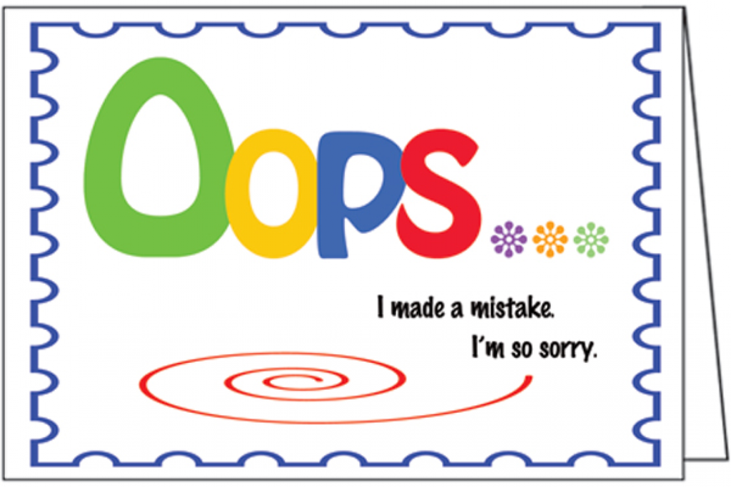 Oops Note Cards-RBL05