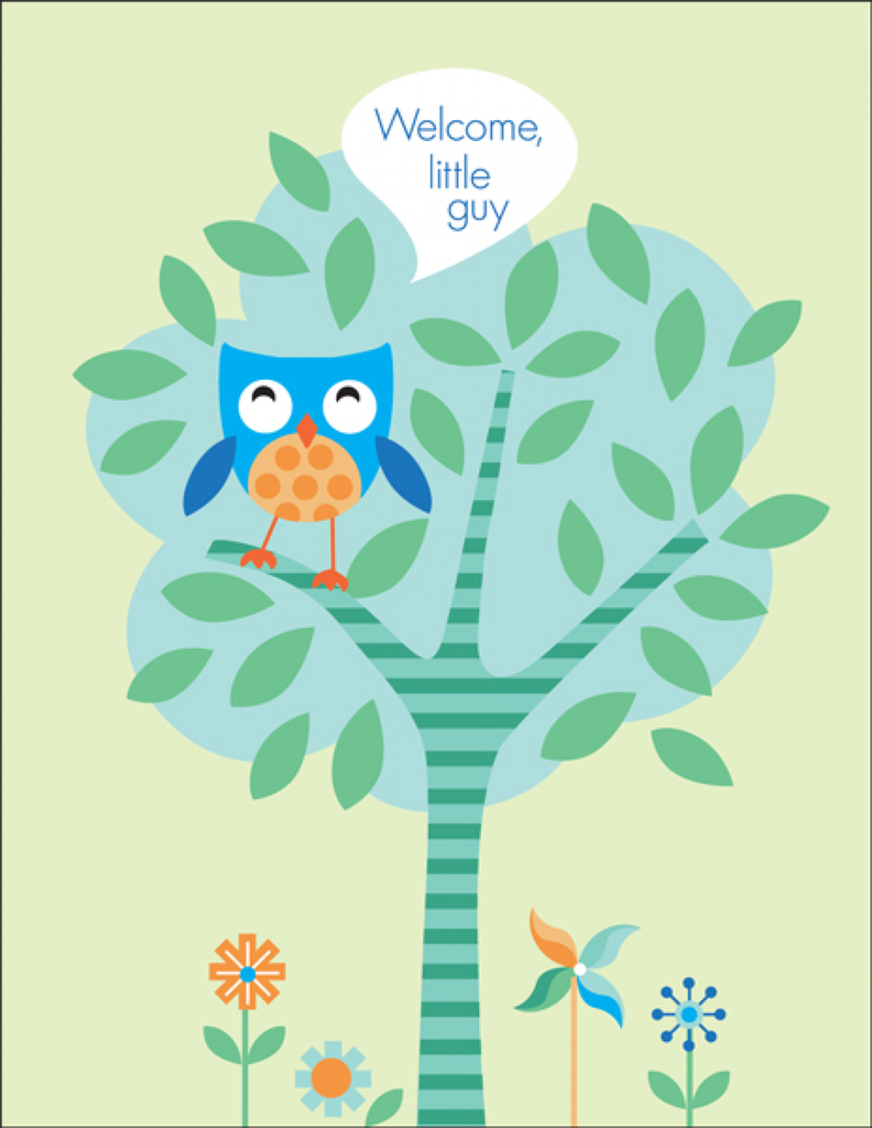 Blue Owl Baby Card-BA14