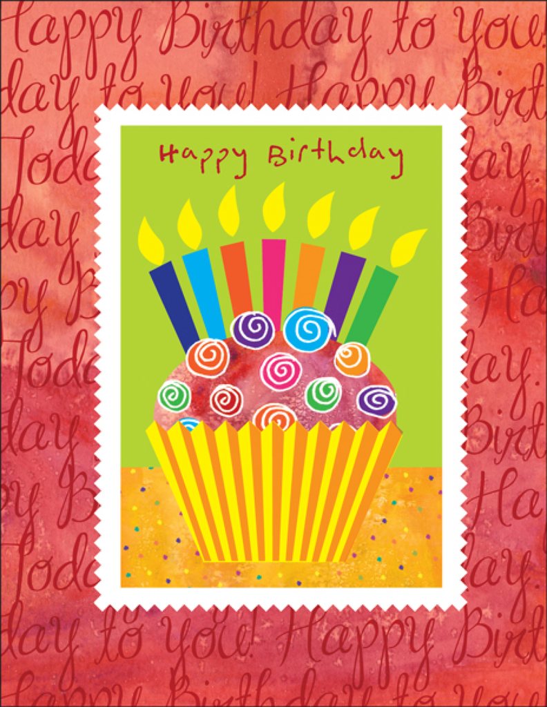 Cup Cake Birthday Card-B04-PKG