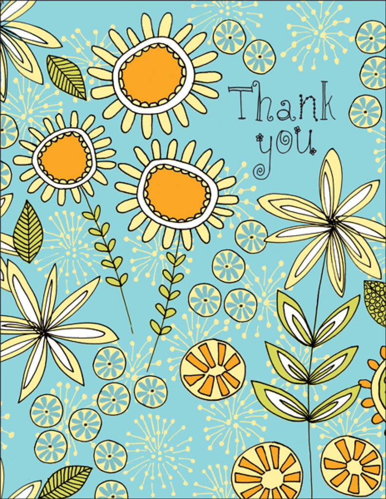 Sunflower Thank You Card-T18