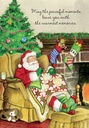 Santa Quilt Christmas Card, Box of Cards