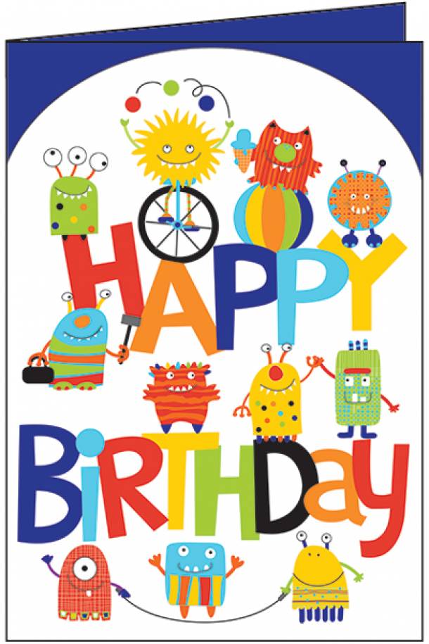 Little Aliens Birthday Card