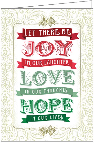 5x7 Joy, Love, Hope Christmas Cards-C9702