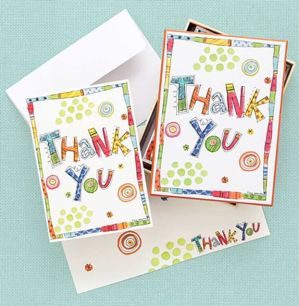 Colorful Thank You Boxed Note Cards-FNC90806