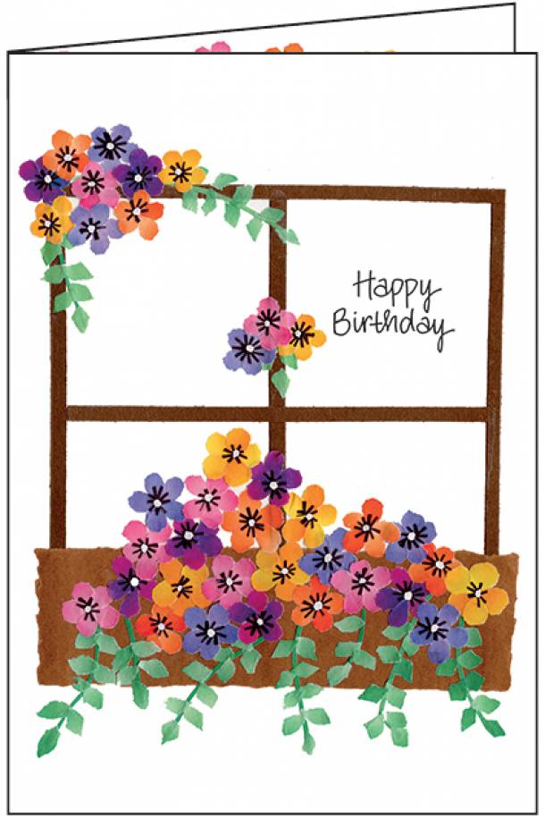 Pansies Birthday Card-B124
