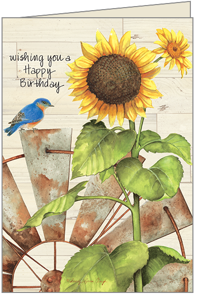 Sunflower Windmill Birthday Card