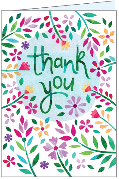 Tiny Flowers Thank You Greeting Card-T5305