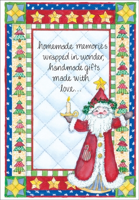 Quilting Santa Christmas Cards, Box of Cards