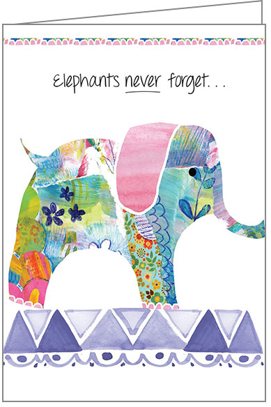 Elephants Belated Birthday Card