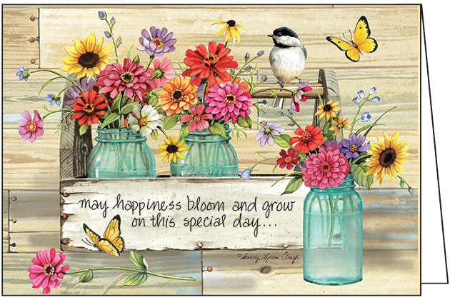 Mason Jar Floral Birthday Card-2