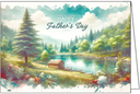 F44660 - Father's Day Lake Scene Greeting Card