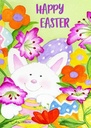 EJ703 - Easter Bunny with Flowers Card¬†¬†