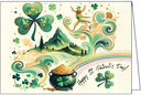 SP844666 - Leprechaun's Leap with Shamrocks St. Patrick's Day Card
