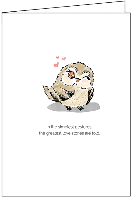 V7844687 - Whimsical Owl Valentine's Day Card with Hearts