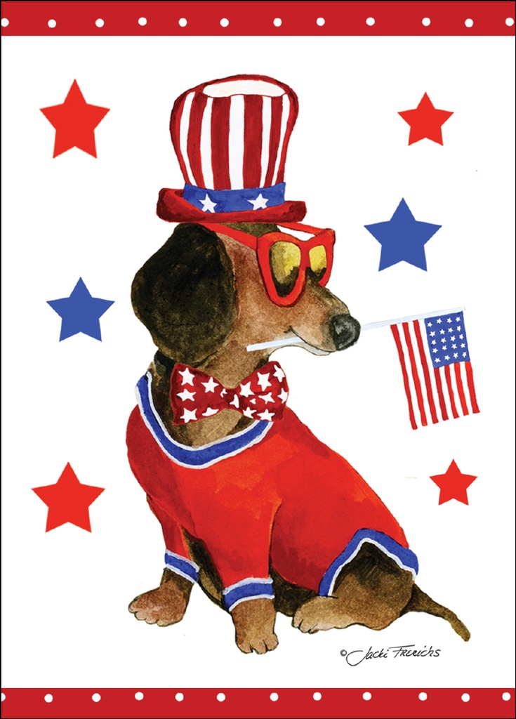 JBL11 - 3.5 x 5 Patriotic Dog Notes