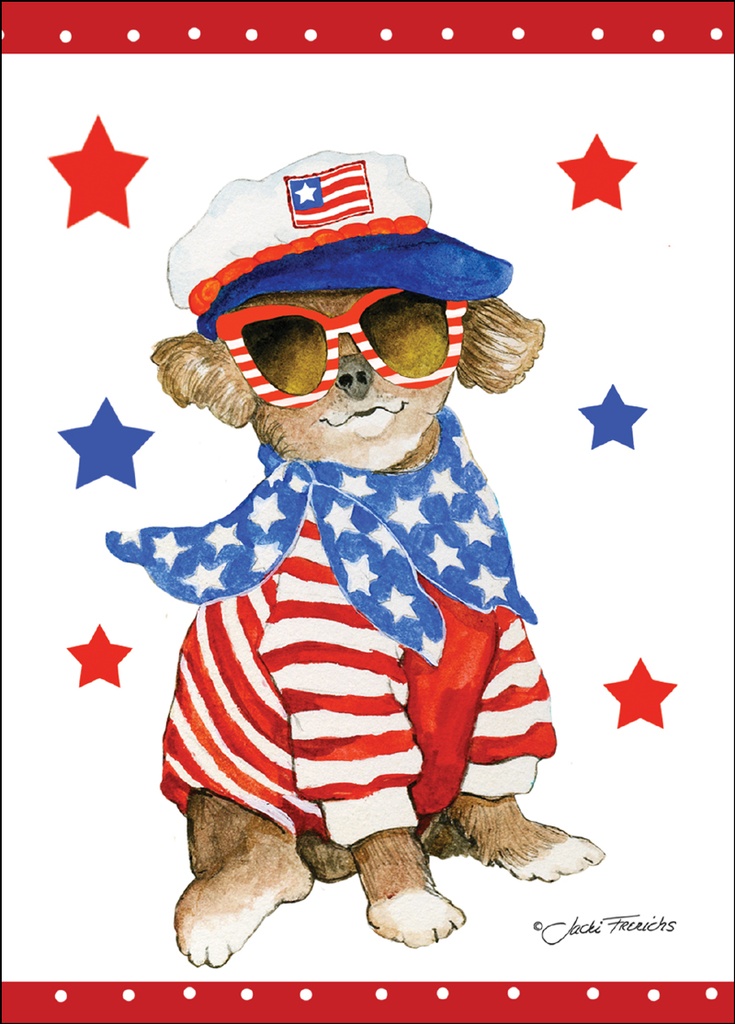 JBL08 - 3.5 x 5 Patriotic Dog Notes
