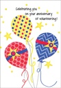 AH465V - Balloons Anniversary Card for Volunteers