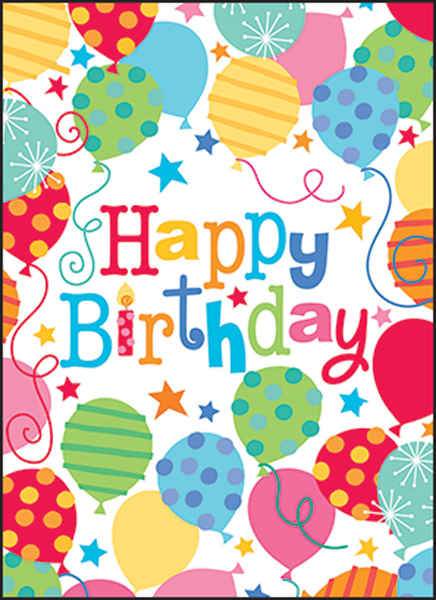 UBL06V - Balloons Birthday Note Cards for Volunteers