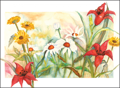 [KG01] Happy Flowers Blank Note Cards-KG01