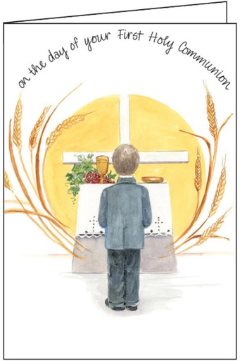 [C4607] Young Boy First Communion Card-C4607
