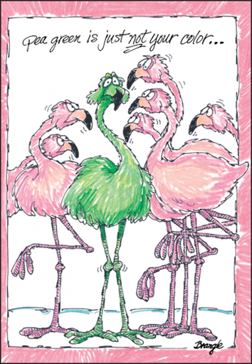 [GW7503] Green Flamingo Get Well Soon Card-GW7503