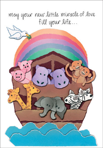 [BA621C] Noah's Ark Baby Card-BA621C