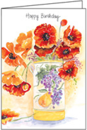 [B4115] Flower Jar Birthday Card