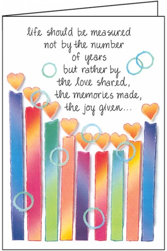 [B187] Heart Candles Birthday Card
