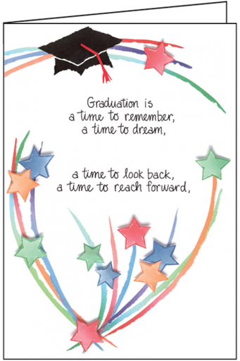 [G406] Stars and Hat Graduation Card