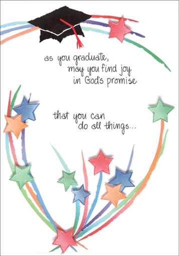 [G406C] Star and Hat Scripture Graduation Card G406C