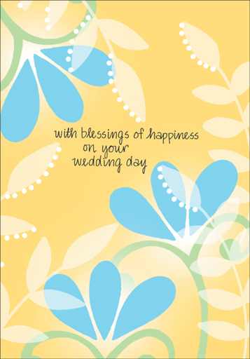 [W6408] Floral, Glittering Wedding Card-W6408