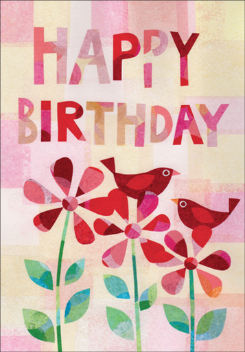 [B5113] Birds Happy Birthday Card-B5113