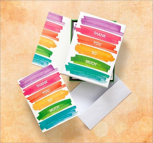 [FNC90979] Watercolor Stripes Boxed Note Cards-FNC90979