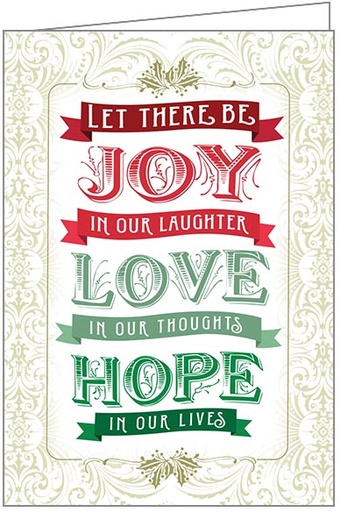 [C9702] 5x7 Joy, Love, Hope Christmas Cards-C9702