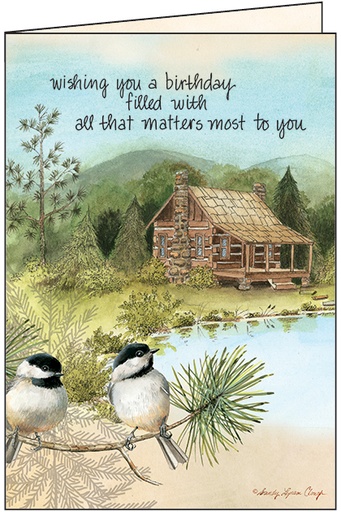 [B3106] Mountain Cabin Birthday Card