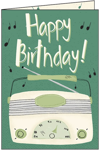 [BU168] Vintage Radio Birthday Card